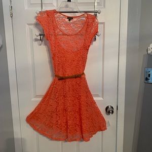 Beautiful Coral Lace Dress 👗